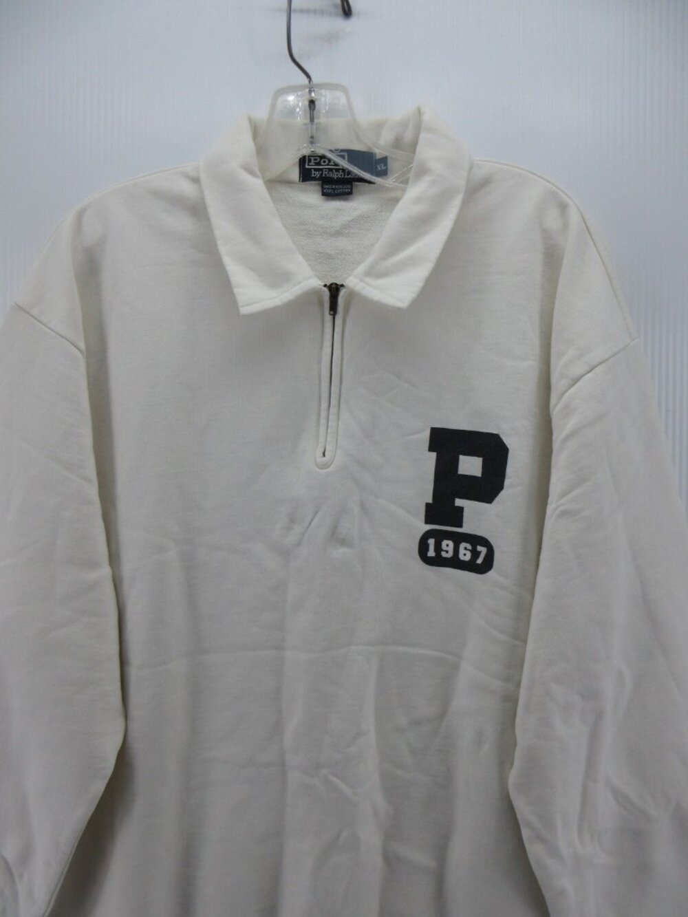 VGT Polo Ralph Lauren Sweater XL 1/4 Zip Pullover 1967 P Logo 90s - Picture 2 of 11
